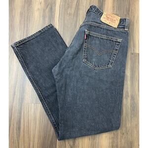 VTG 1998 90's Levi's 501 XX USA button fly black baggy Straight Fit denim jeans